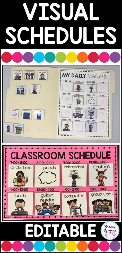 Visual Classroom Schedules Editable Classroom Schedule Student