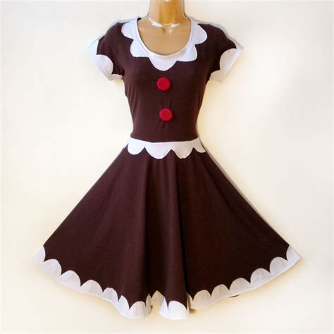 Gingerbread Man Woman Dress Costume Fit And Flare Pin Up Etsy Canada