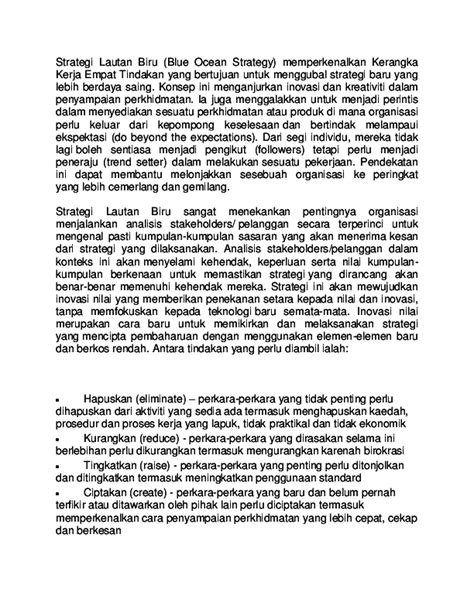 Increasing productivity potential through the practice of. (DOC) Strategi Lautan Biru (Blue Ocean Strategy ...