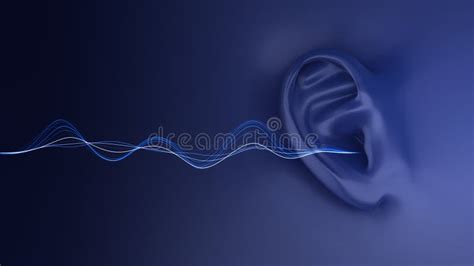 Human Ear Listening To Sound Waves Stock Illustration Illustration Of