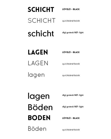Modern San Serif Fonts Typefaces German Words Digi Grotesk Quicksand
