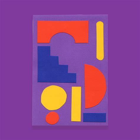 Collages Of Geometric Shapes With Colored Papers On Behance