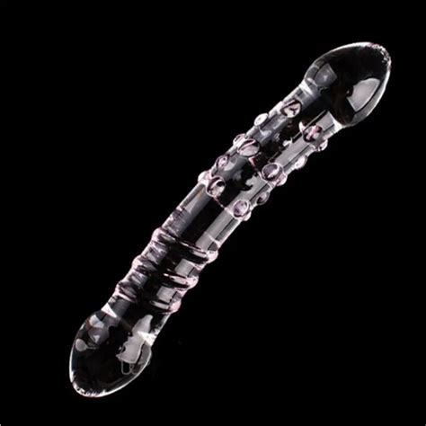 Pink Dong Double Ended Headed Glass Dildo Crystal Fake Penis Women Men Female Masturation Tools