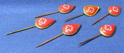 Vintage Red Cross Blood Donor Stick Pins Lot Of 6 Ebay