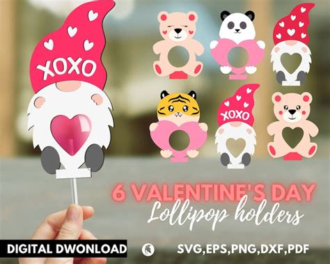 Valentine Lollipop Holder SVG Valentines Day Lollipop Holder - Etsy Canada