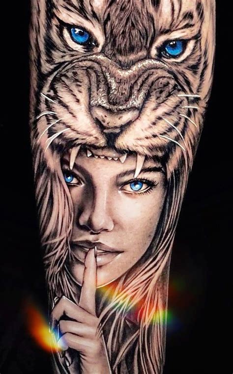 Tiger Female Tattoo Tatuagem Panturrilha Masculina Tatuagem De Coxa