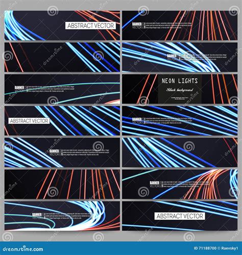 Set Of Modern Banners Abstract Lines Background Motion Design Vector