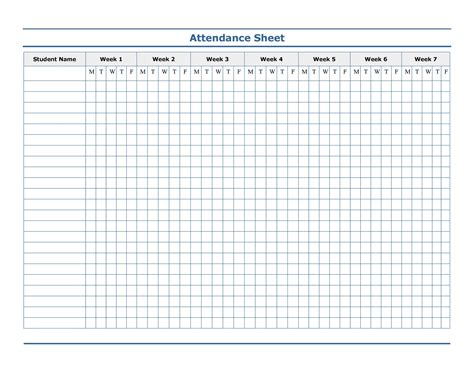 43 Free Printable Attendance Sheet Templates Templatelab