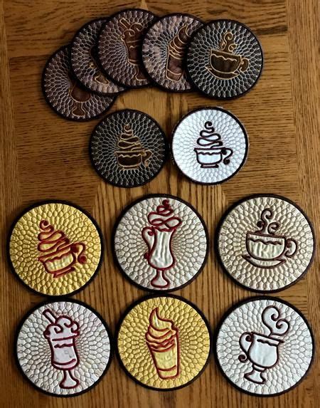 Advanced Embroidery Designs Coffee Coasters In The Hoop ITH