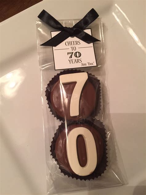 Chocolate #70 Oreo Cookie Favors | 70th birthday party favors, 70th birthday parties, 70th 