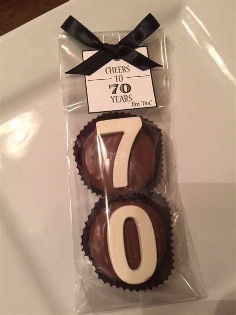 Chocolate #70 Oreo Cookie Favors | 70th birthday party ...