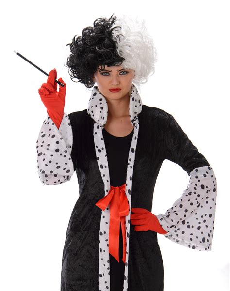 Cruella Evil Madame Ladies Fancy Dress Halloween Villain Womens Adults Costume Ebay