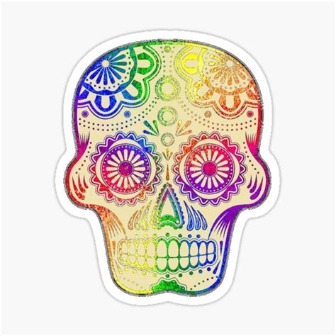 Rainbow Sugar Skull Ubicaciondepersonascdmxgobmx