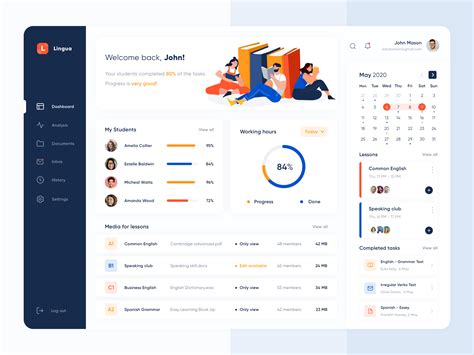 Data Dashboard for Language Tutors by Cleveroad on Dribbble
