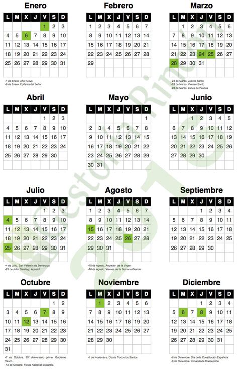 Calendario Laboral 2022 Bizkaia