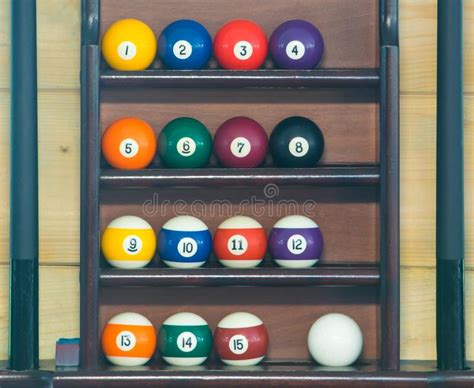 Place the cue ball at one end of the table and arrange all 15 other balls from your chosen starting position (usually somewhere in front of it). Pool stick with eight ball stock photo. Image of corner ...