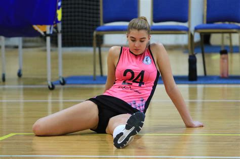 Volleyball Player Girls Do Stretching Russianchamp