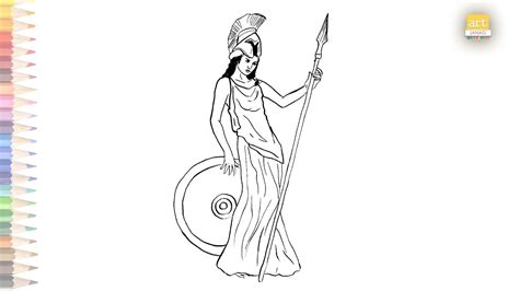 Athena The Greek Goddess Of Wisdom Drawing Easy How To Draw The Greek Goddess Step By Step