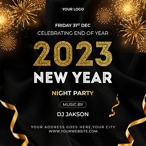 Happy New Year 2023 Party Invitations Cards