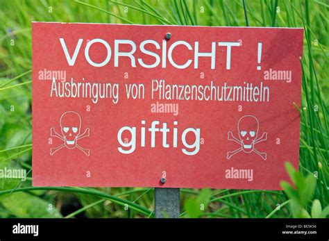 Warning Sign Plant Protection Has Been Sprayed Toxic Germany Europe