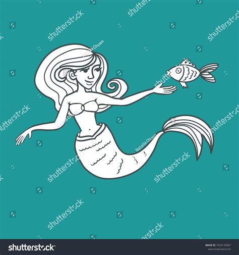 Cartoon Mermaid Fish Stock Vector Royalty Free 1029135067 Shutterstock