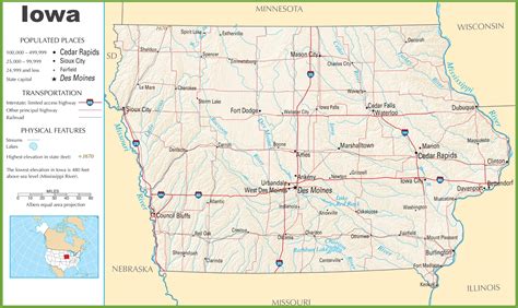 Iowa Highway Map