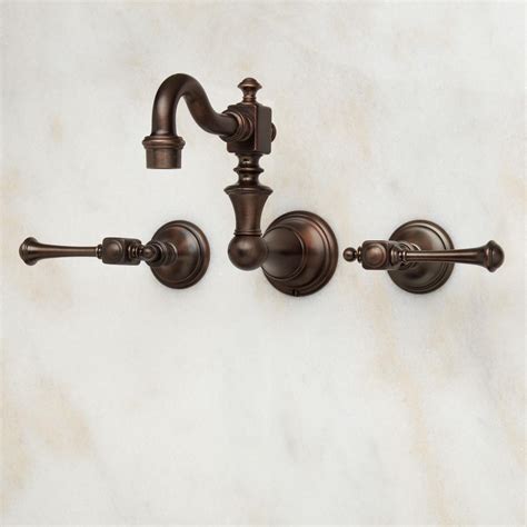 Vintage Wall Mount Bathroom Faucet Lever Handles Wall Mount Faucets