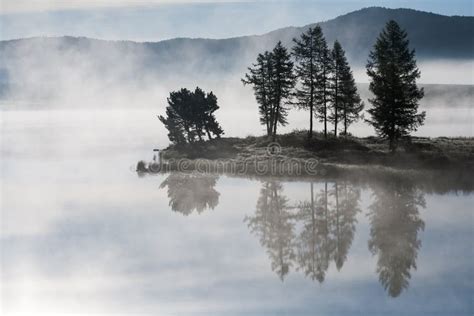 Morning Mist Over The Lake Stock Photo Image Of River 37487476