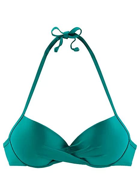 Turquoise Wrap Front Push Up Bikini Top By Soliver Swimwear365