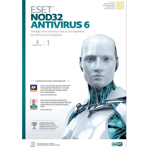Eset Nod32 Antivirus 6 Licence 1 An 3 Postes Français Windows