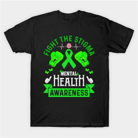 Fight The Stigma Mental Health Awareness Green Ribbon Boxing Fight