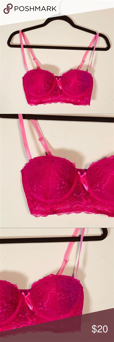 Pink Lace Bra With Removable Straps Size 34b Pink Lace Bra Lace Bra