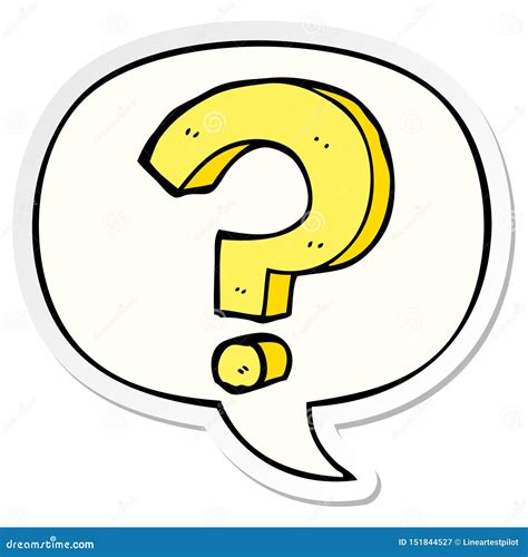A Creative Cartoon Question Mark And Speech Bubble Sticker Stock Vector