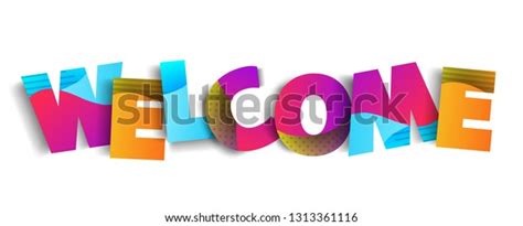Welcome Colorful Letters Banner Can Use Stock Vector Royalty Free