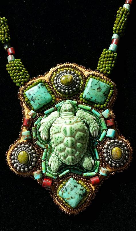 Native American Beadwork Turtle Totem Inspired By The Laura Etsy