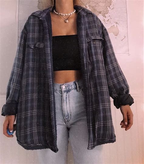 Thrifted Flannel Vsco Outfit Girl Tomboy Outfits Indie Outfits