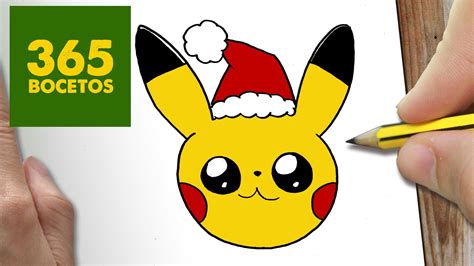 Como Dibujar Un Pikachu Para Navidad Paso A Paso Dibujos Kawaii
