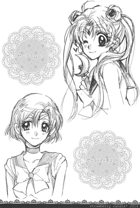 Tsukino Usagi Sailor Moon Mizuno Ami And Sailor Mercury Bishoujo Senshi Sailor Moon Drawn