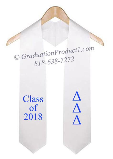 Delta Delta Delta White Greek Graduation Stole And Sashes From