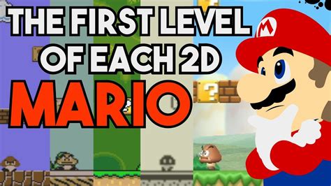 The First Level Of Each 2d Mario Game Youtube