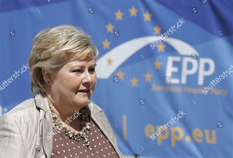 Norwegian Prime Minister Erna Solberg Arrives Editorial Stock Photo