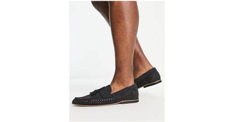 River Island Woven Tassel Loafer In Black For Men Lyst Uk