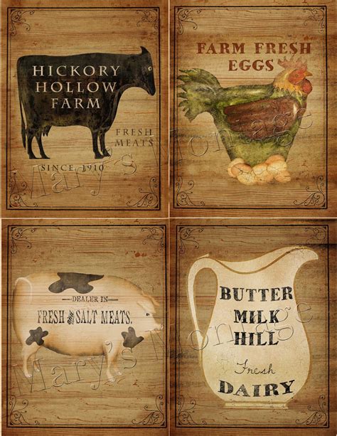 Farm House Signs Sheet 85x11 Download And Print
