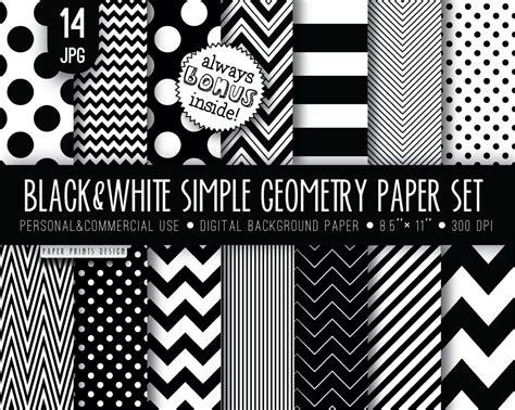 85 X 11 Black White Digital Paper 85 X 11 Print Wedding