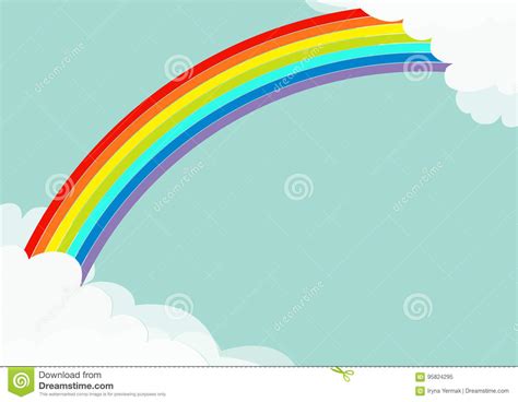 Fluffy Cloud In Corners Frame Template Rainbow In The Sky Cloudshape