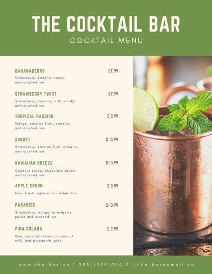 Customize 130 Cocktail Menu Templates Online Canva