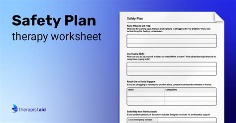 Safety Plan Worksheet Therapist Aid