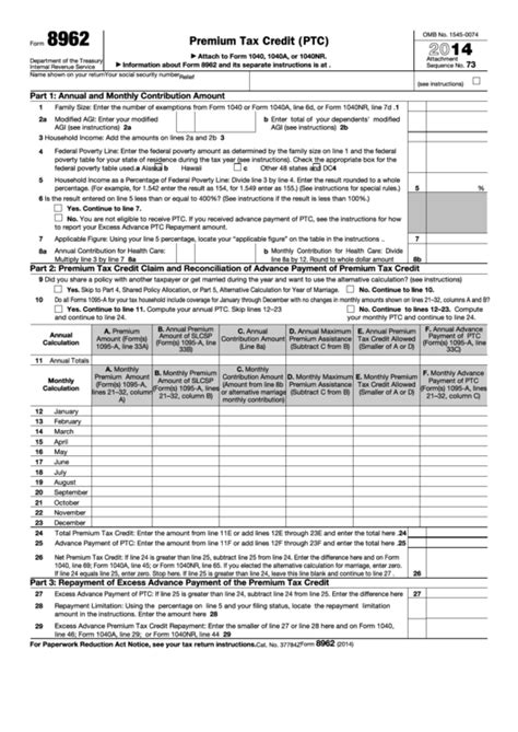 It is also necessary submit a new document any time their personal or financial situation changes. 85 PDF FREE PRINTABLE 8962 FORM PRINTABLE DOWNLOAD DOCX ...
