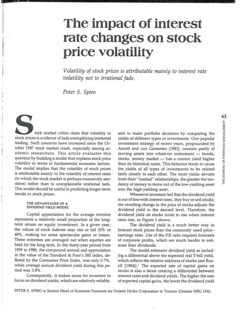 Pdf The Impact Of Interest Rate Changes On Stock Price Volatility