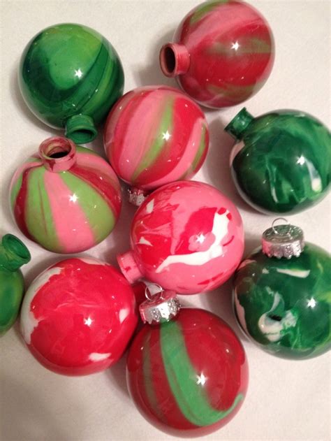 Christmas Ornaments Painted On The Inside With Acrylic Paint Painted